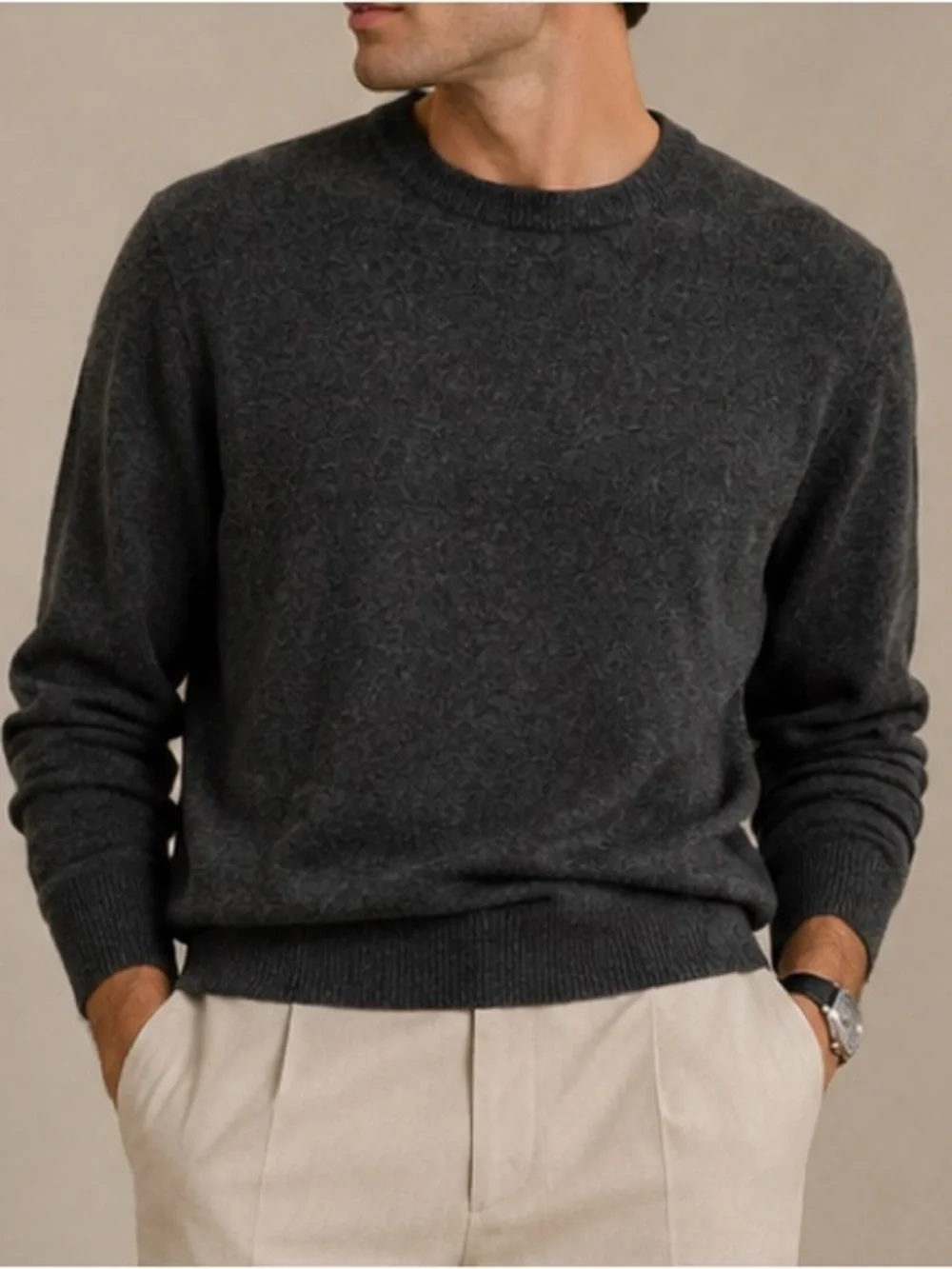 J. CREW Cashmere Crewneck Sweater Men’s Size XL Gray Pullover BE895